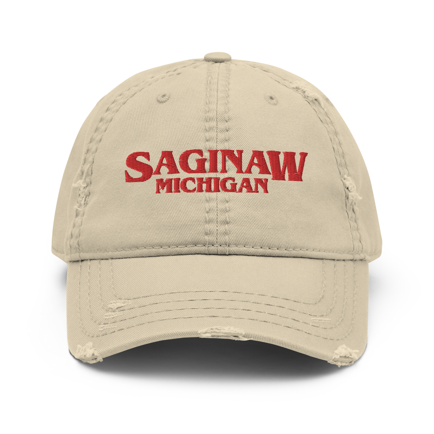 'Saginaw Michigan' Distressed Dad Hat (1980s Drama Parody)