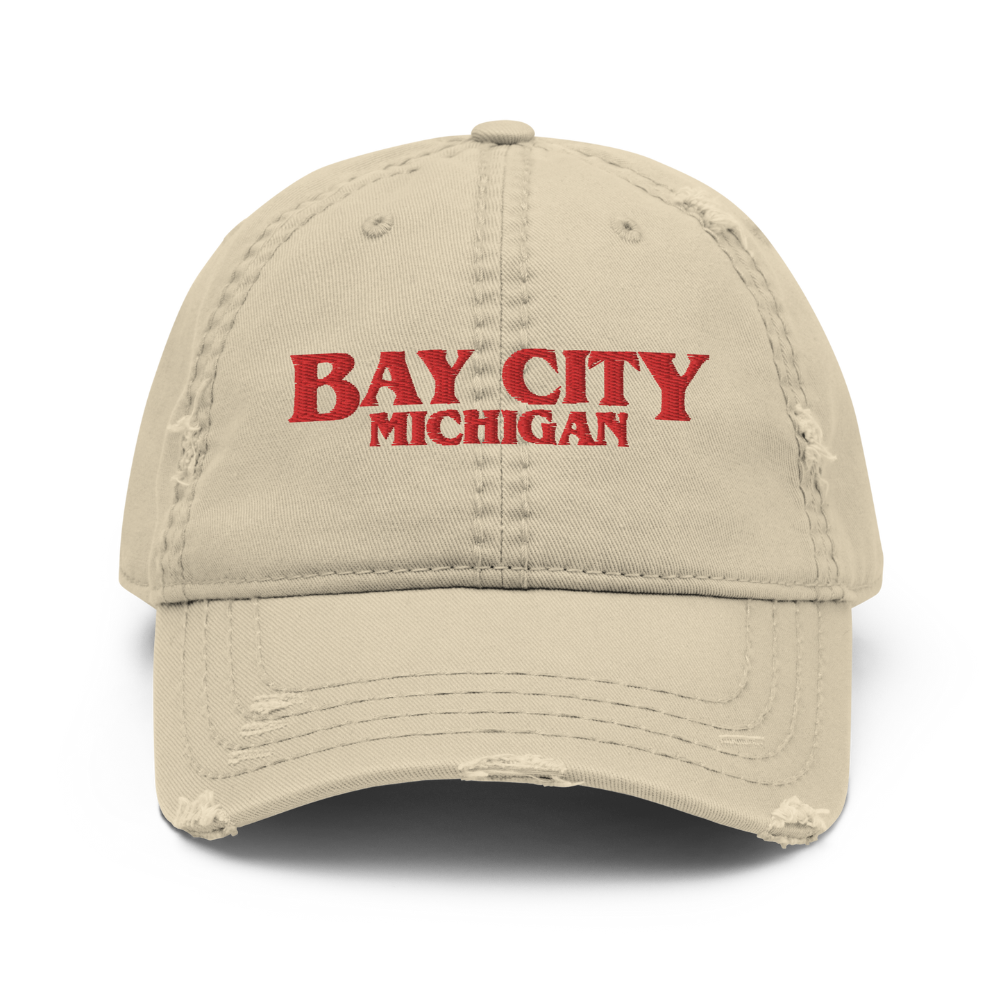 'Bay City Michigan' Distressed Dad Hat (1980s Drama Parody)