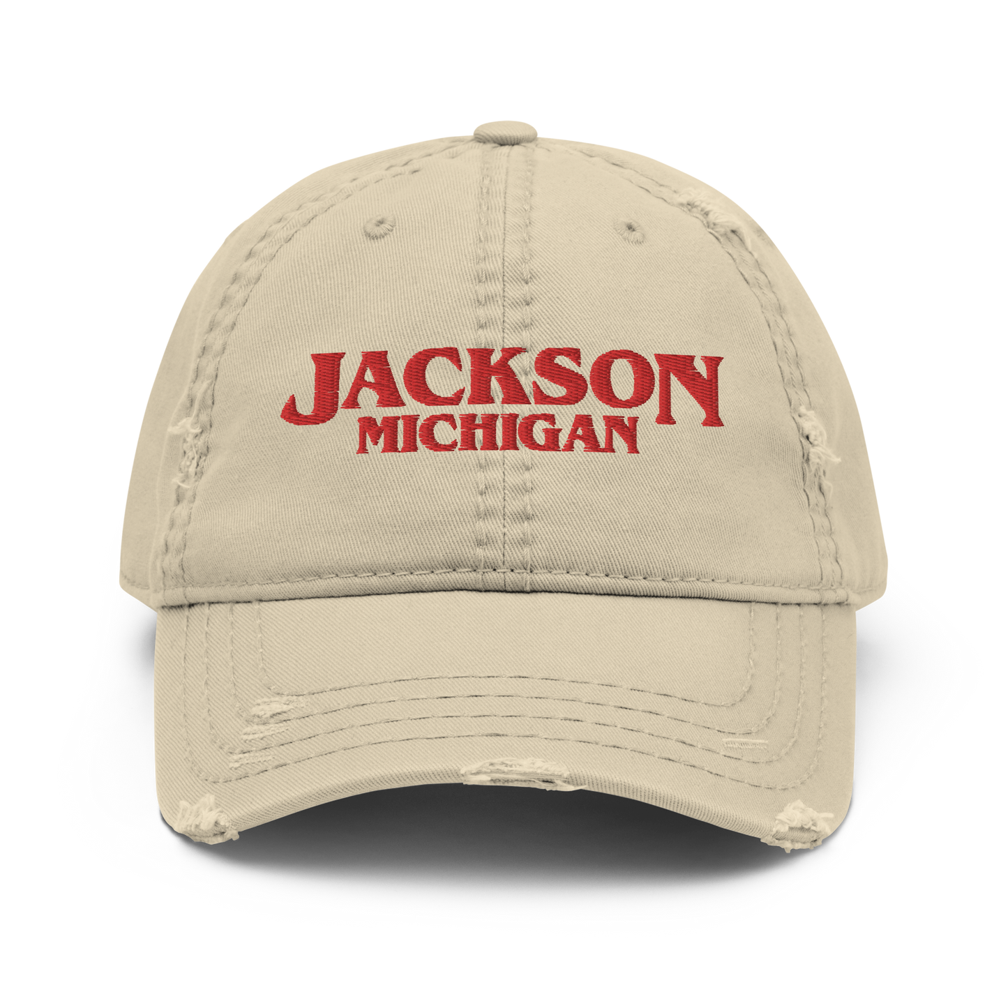 'Jackson Michigan' Distressed Dad Hat (1980s Drama Parody)