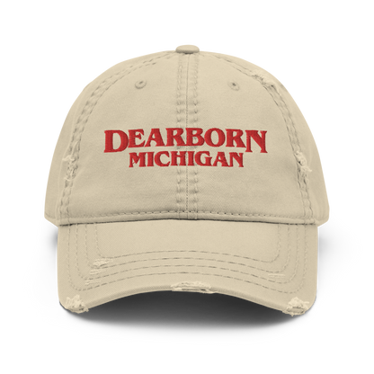 'Dearborn Michigan' Distressed Dad Hat (1980s Drama Parody)