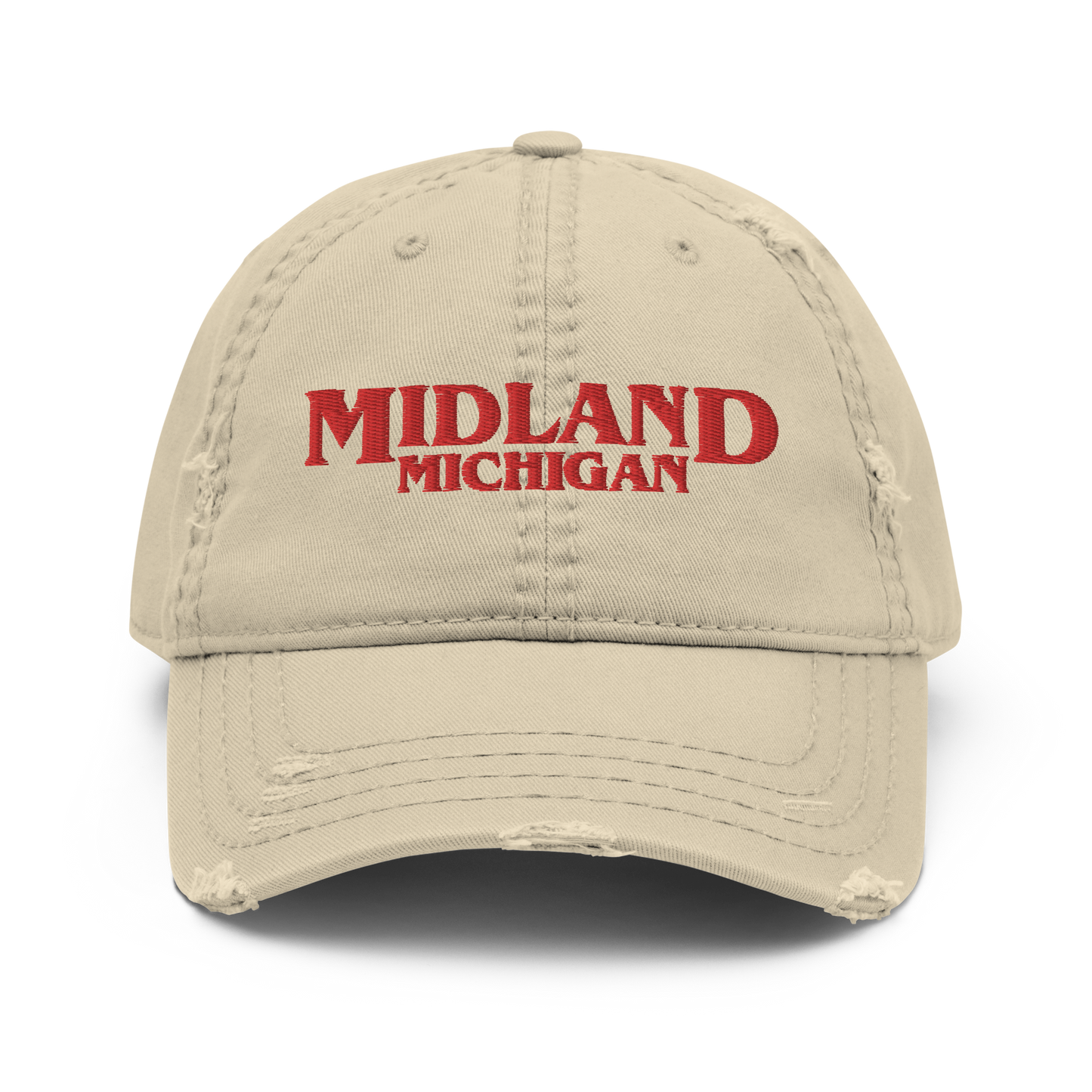 'Midland Michigan' Distressed Dad Hat (1980s Drama Parody)