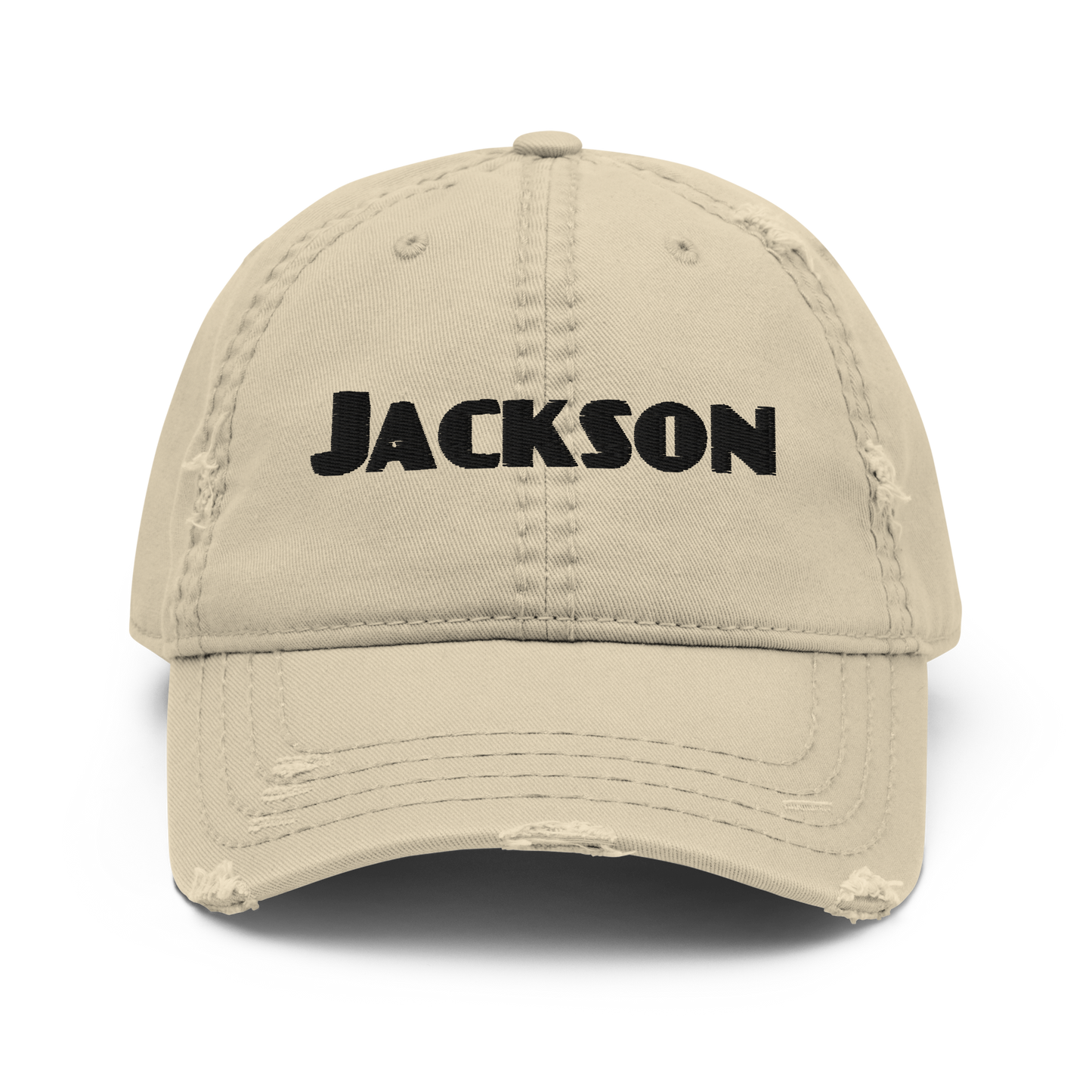 'Jackson' Distressed Dad Hat | White/Black