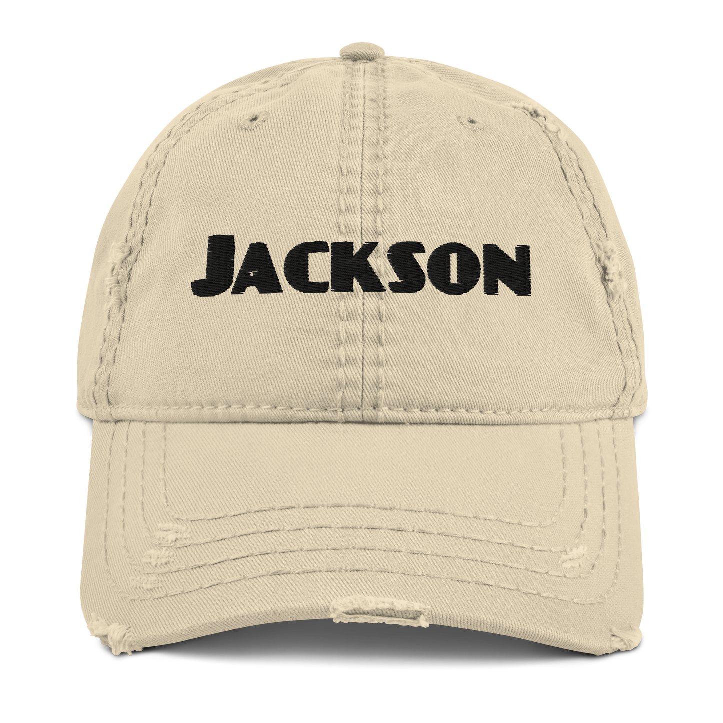 'Jackson' Distressed Dad Hat | White/Black