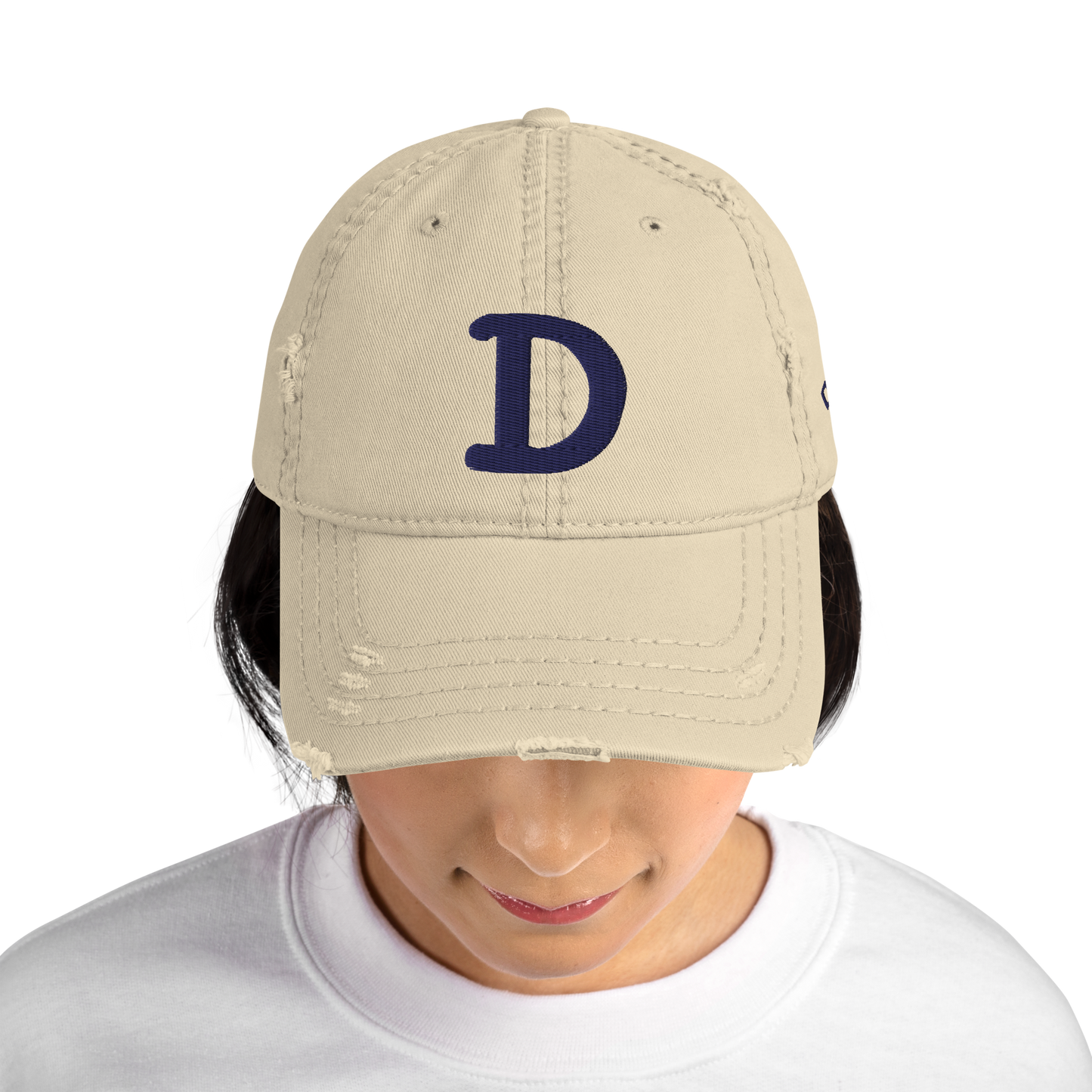 Detroit 'Old French D' Distressed Dad Hat (w/ Side Design)