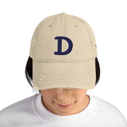 Detroit 'Old French D' Distressed Dad Hat (w/ Side Design)