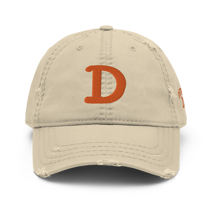 Detroit 'Old French D' Distressed Dad Hat (w/ Side Design) | Orange Embroidery