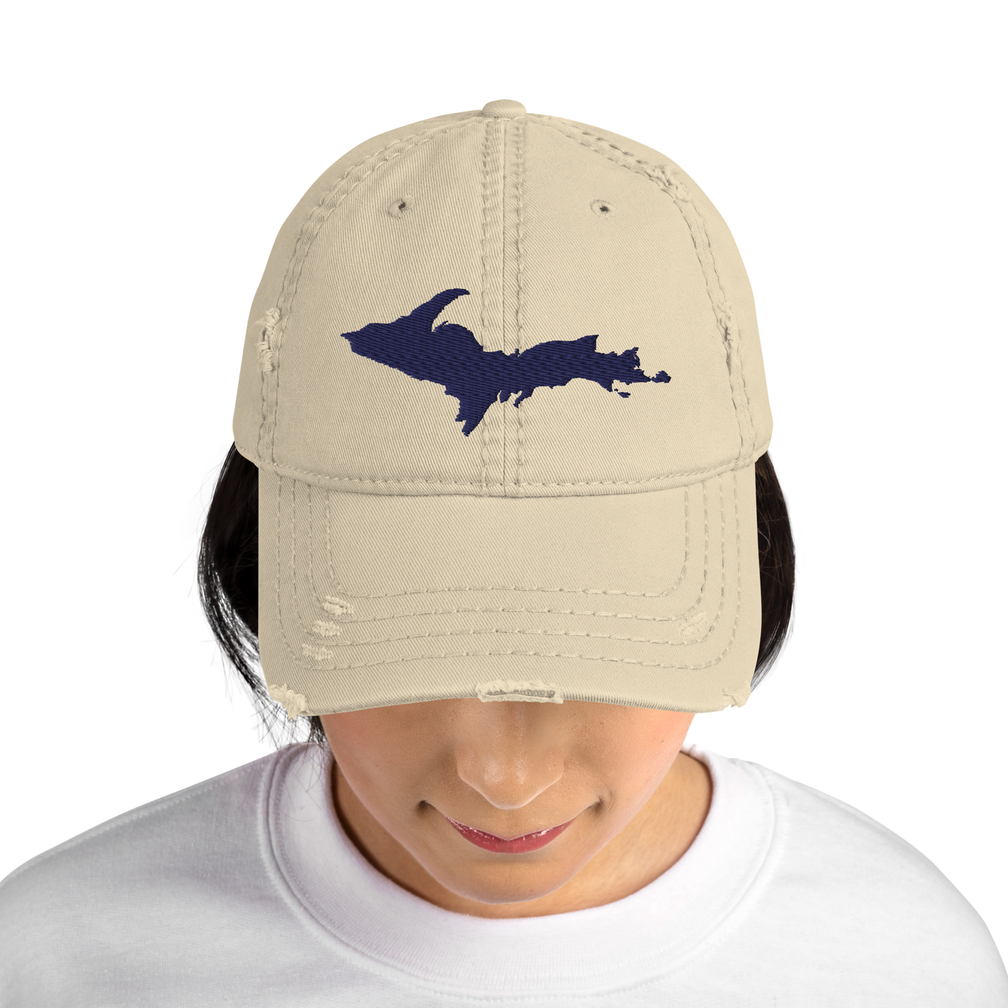 Michigan Upper Peninsula Distressed Dad Hat (w/ UP Outline)