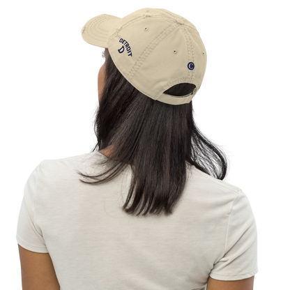 Detroit 'Old French D' Distressed Dad Hat (w/ Side Design)