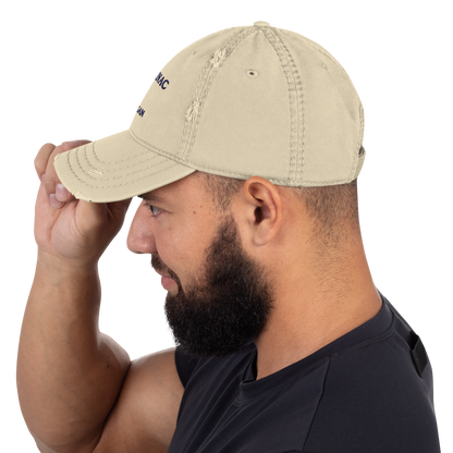 'Mackinac Michigan' Distressed Dad Hat (w/ Michigan Outline)