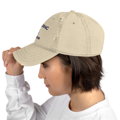 'Mackinac Michigan' Distressed Dad Hat (w/ Michigan Outline)