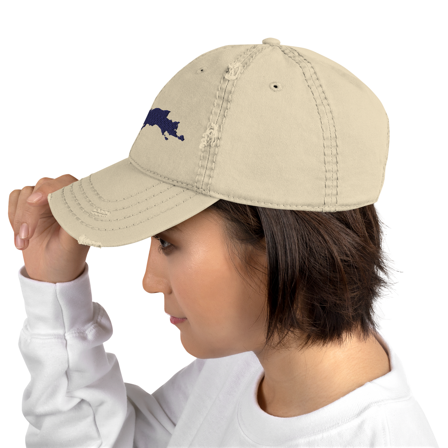 Michigan Upper Peninsula Distressed Dad Hat (w/ UP Outline)