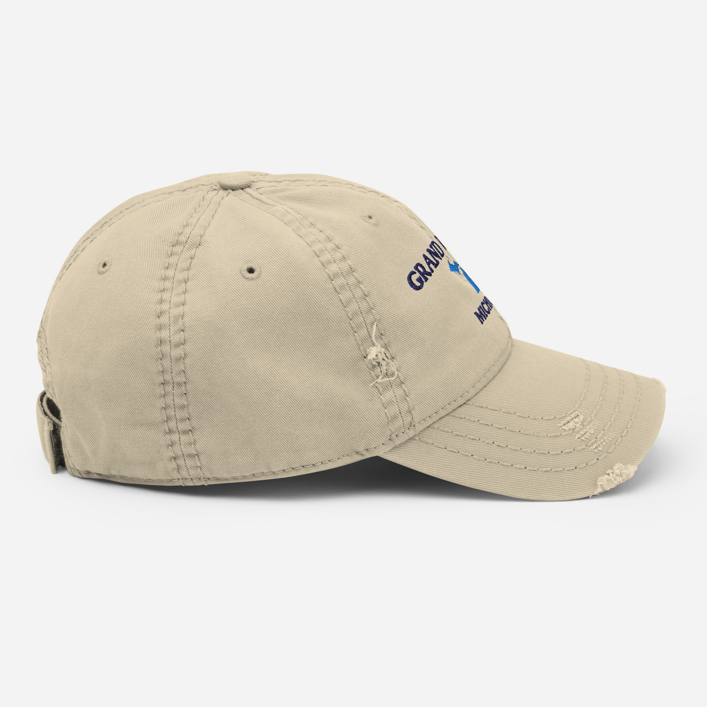 'Grand Rapids Michigan' Distressed Dad Hat (w/ Michigan Outline)