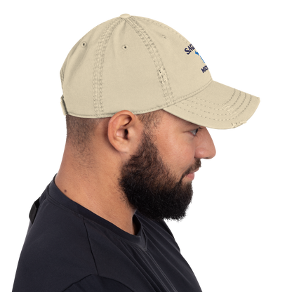 'Saginaw Michigan' Distressed Dad Hat (w/ Michigan Outline)