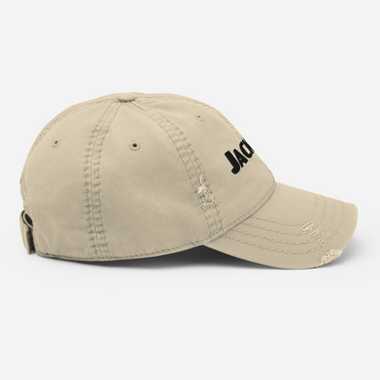 'Jackson' Distressed Dad Hat | White/Black