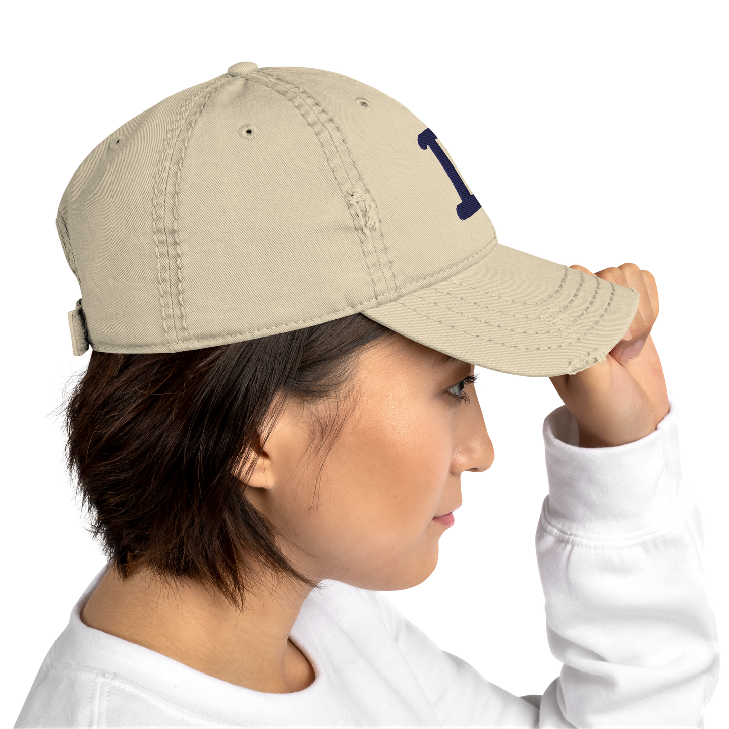 Detroit 'Old French D' Distressed Dad Hat (w/ Side Design)