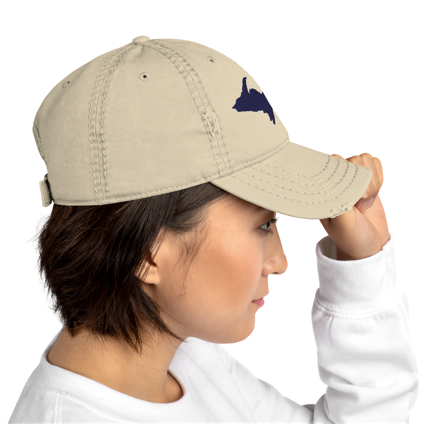 Michigan Upper Peninsula Distressed Dad Hat (w/ UP Outline)