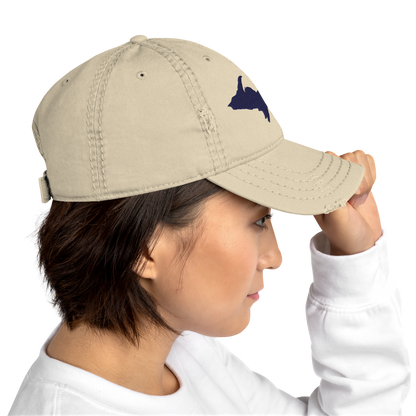 Michigan Upper Peninsula Distressed Dad Hat (w/ UP Outline)