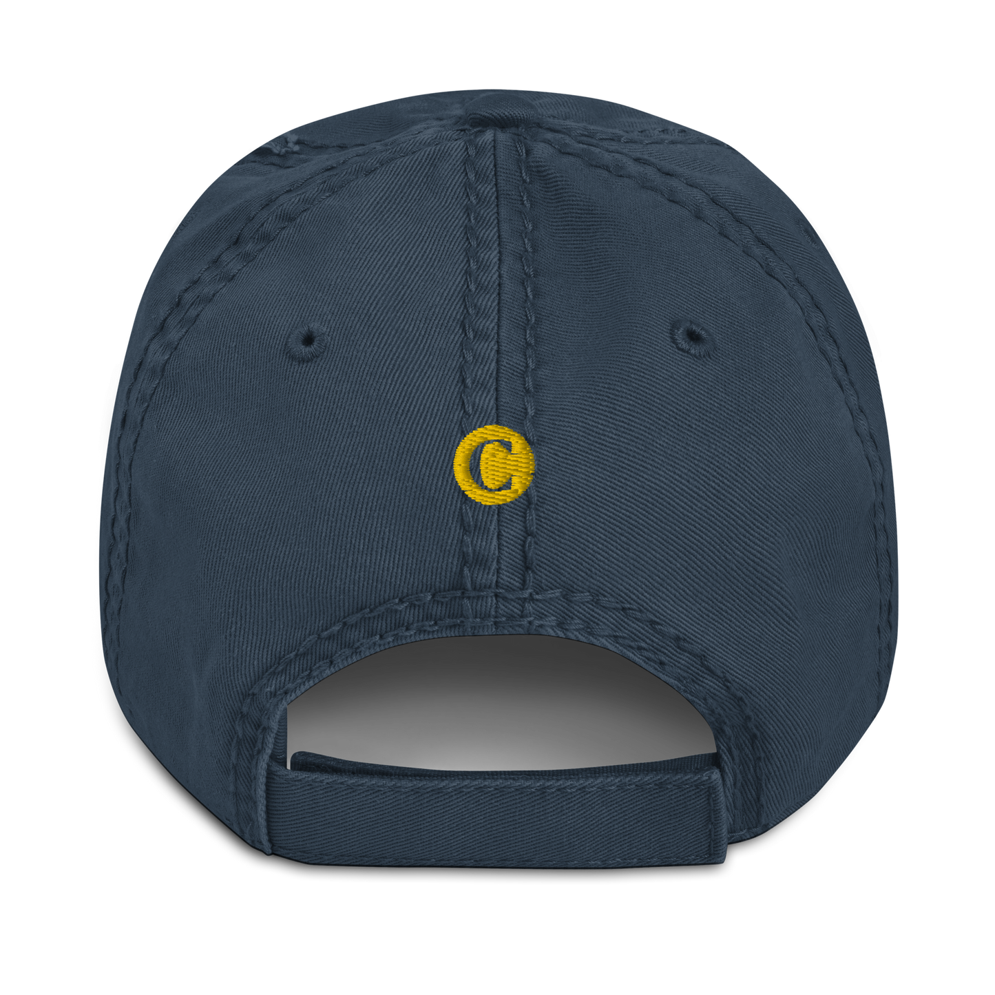 Detroit 'Old French D' Distressed Dad Hat (w/ Side Design) | Gold Embroidery