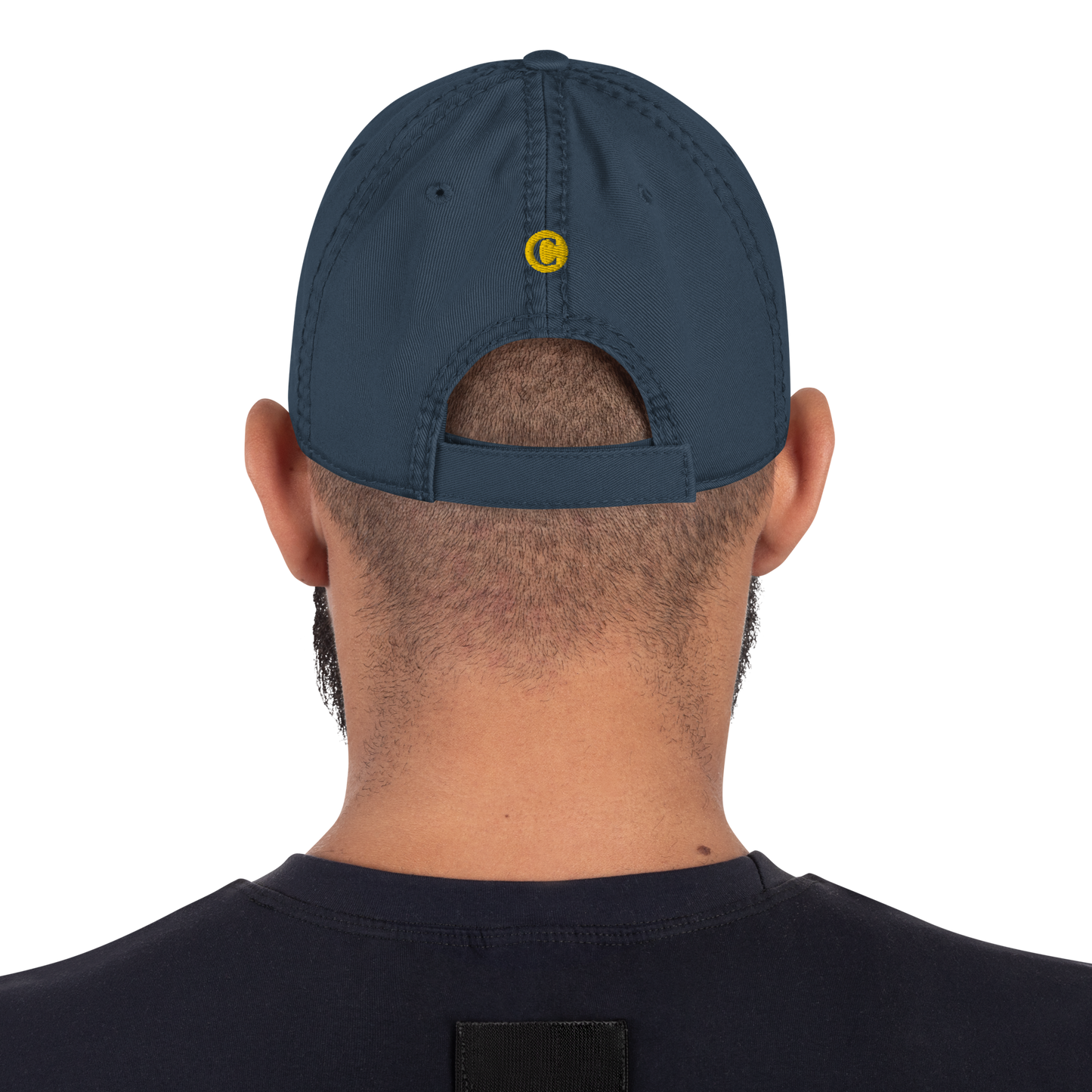 Detroit 'Old French D' Distressed Dad Hat (w/ Side Design) | Gold Embroidery