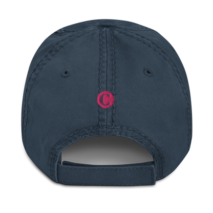 Detroit 'Old French D' Distressed Dad Hat (w/ Side Design) | Pink Embroidery