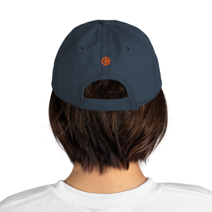 Detroit 'Old French D' Distressed Dad Hat (w/ Side Design) | Orange Embroidery