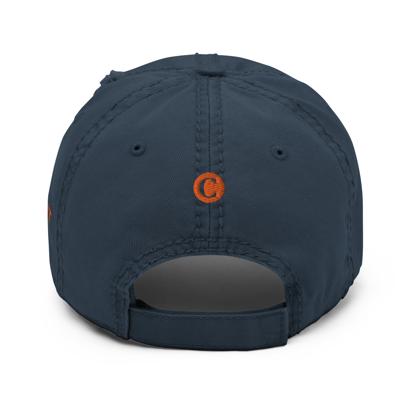 Detroit 'Old French D' Distressed Dad Hat (w/ Side Design) | Orange Embroidery