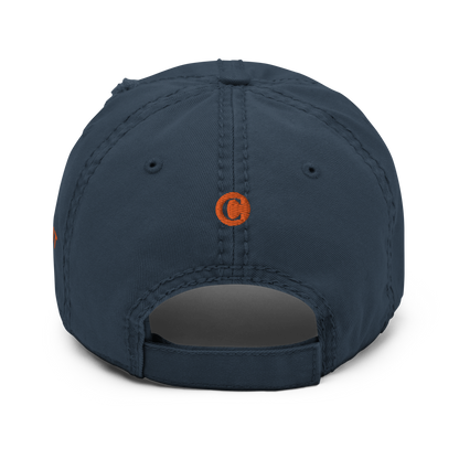 Detroit 'Old French D' Distressed Dad Hat (w/ Side Design) | Orange Embroidery