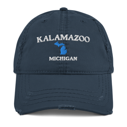 'Kalamazoo Michigan' Distressed Dad Hat (w/ Michigan Outline)