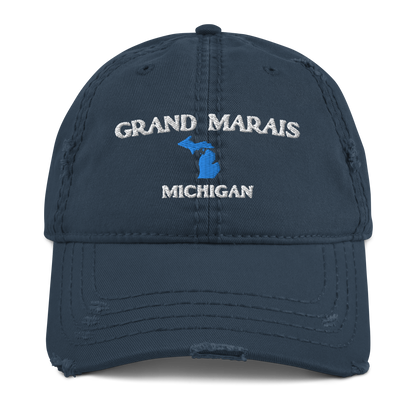 'Grand Marais Michigan' Distressed Dad Hat (w/ Michigan Outline)