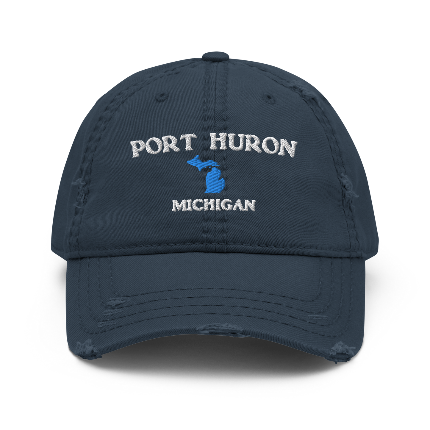 'Port Huron Michigan' Distressed Dad Hat (w/ Michigan Outline)