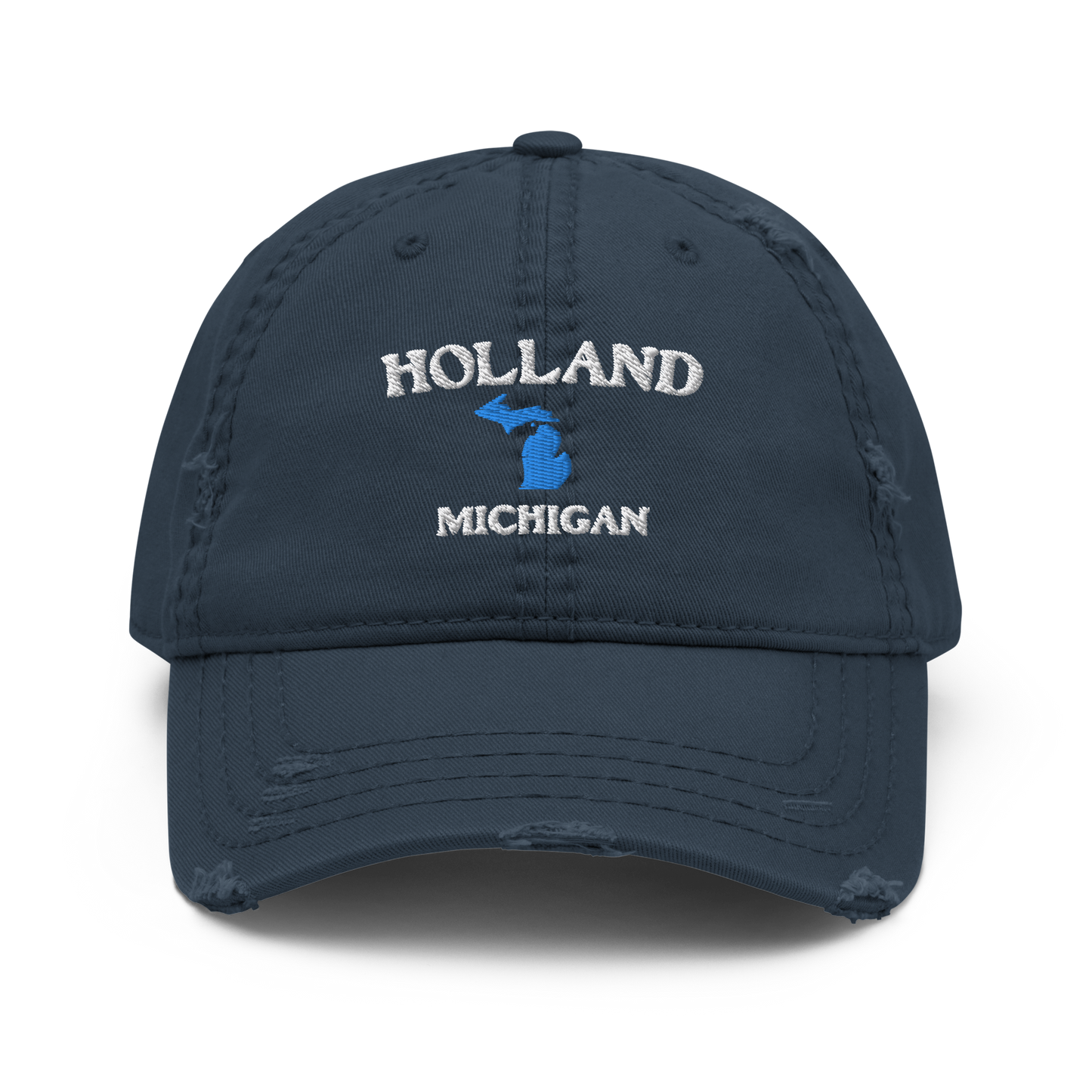 'Holland Michigan' Distressed Dad Hat (w/ Michigan Outline)