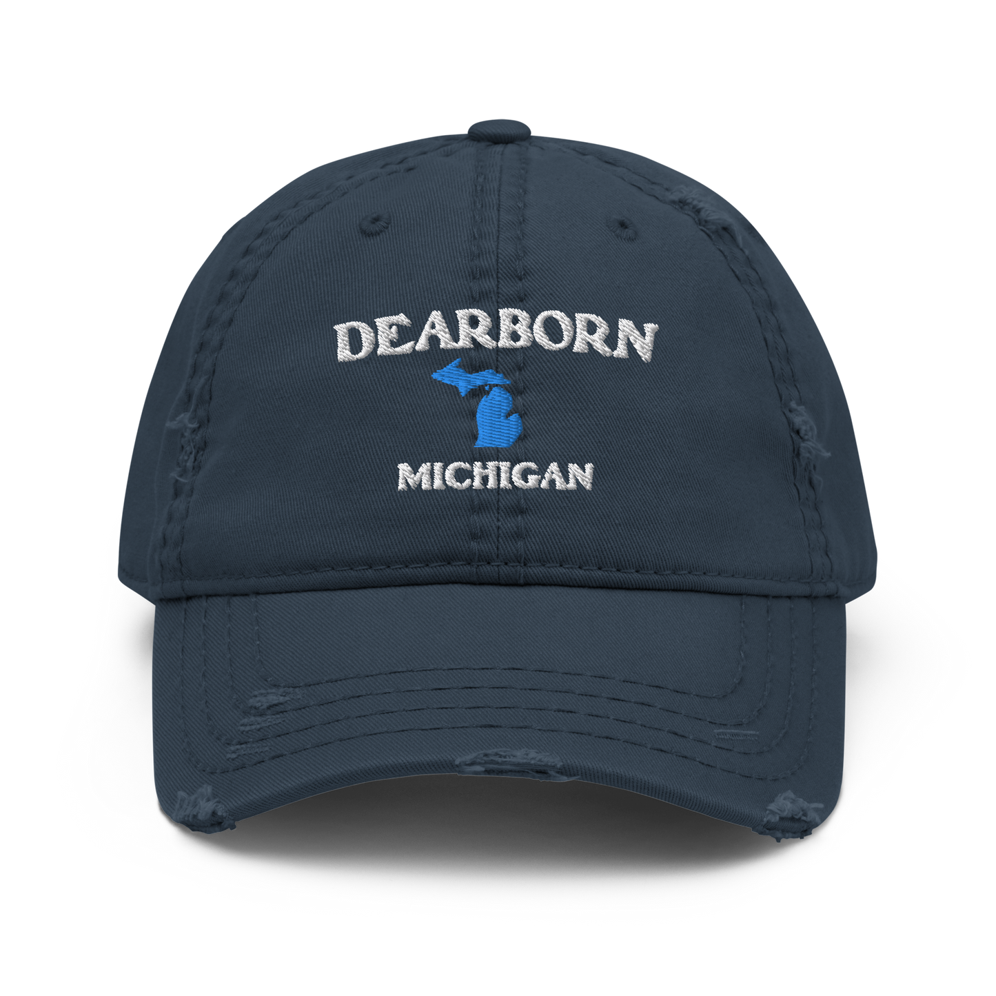 'Dearborn Michigan' Distressed Dad Hat (w/ Michigan Outline)