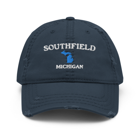 'Southfield Michigan' Distressed Dad Hat (w/ Michigan Outline)