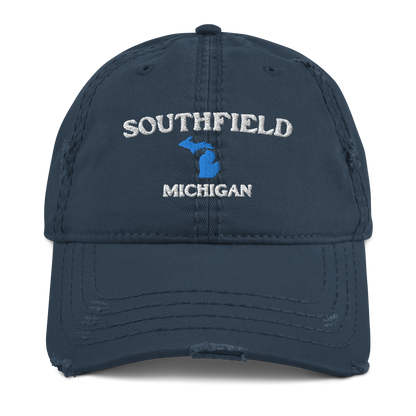 'Southfield Michigan' Distressed Dad Hat (w/ Michigan Outline)