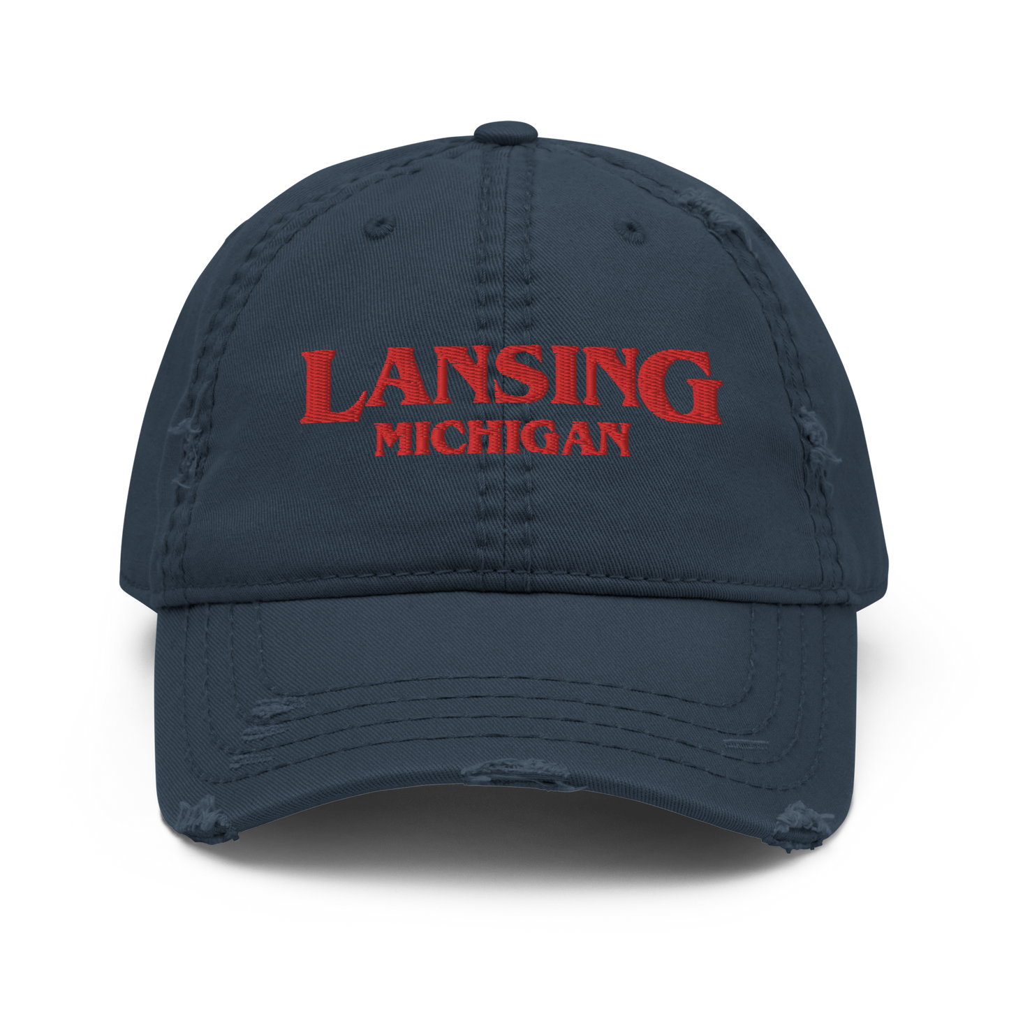 'Lansing Michigan' Distressed Dad Hat (1980s Drama Parody)