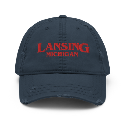 'Lansing Michigan' Distressed Dad Hat (1980s Drama Parody)