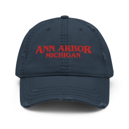 'Ann Arbor Michigan' Distressed Dad Hat (1980s Drama Parody)