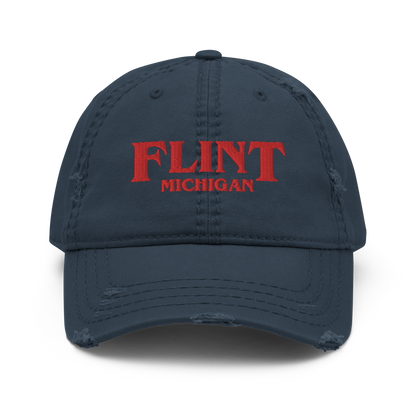 'Flint Michigan' Distressed Dad Hat (1980s Drama Parody)