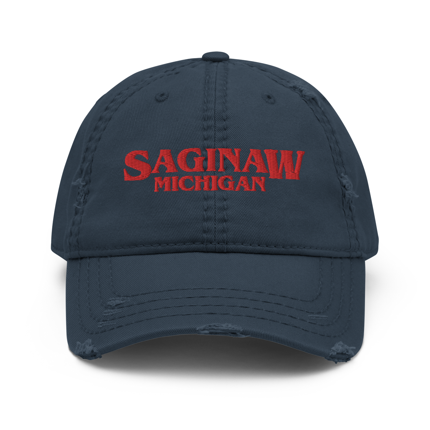 'Saginaw Michigan' Distressed Dad Hat (1980s Drama Parody)