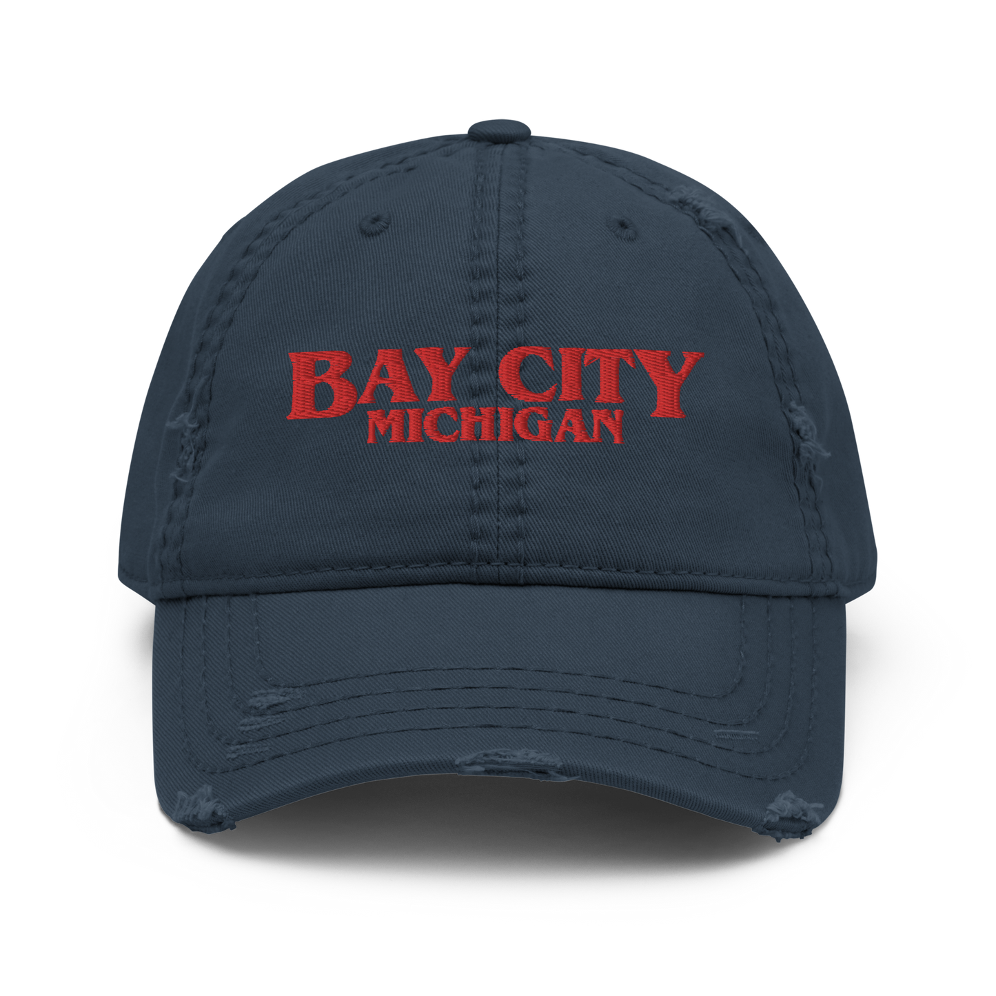 'Bay City Michigan' Distressed Dad Hat (1980s Drama Parody)