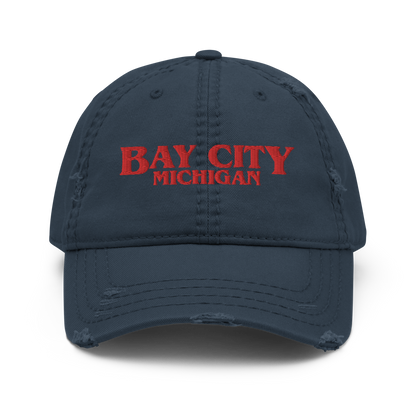 'Bay City Michigan' Distressed Dad Hat (1980s Drama Parody)