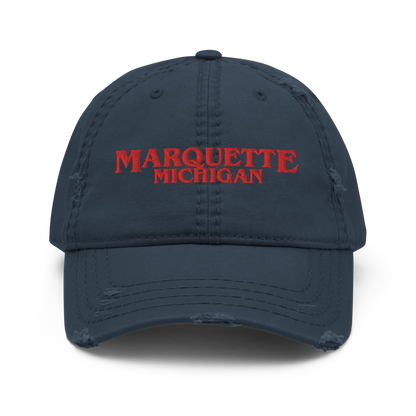 'Marquette Michigan' Distressed Dad Hat (1980s Drama Parody)