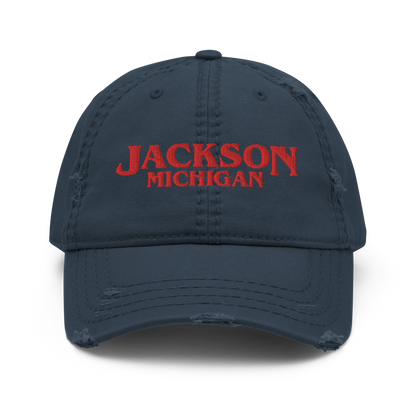 'Jackson Michigan' Distressed Dad Hat (1980s Drama Parody)