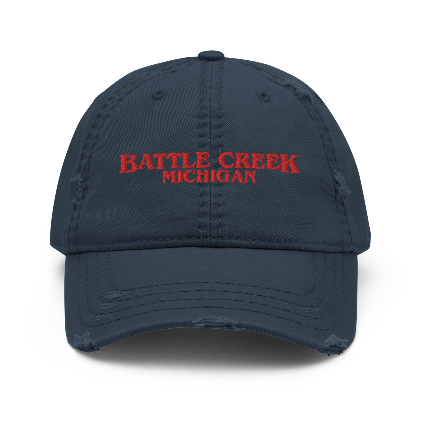 'Battle Creek Michigan' Distressed Dad Hat (1980s Drama Parody)