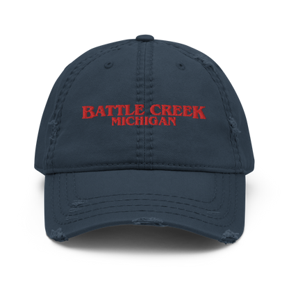 'Battle Creek Michigan' Distressed Dad Hat (1980s Drama Parody)