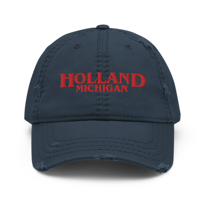 'Holland Michigan' Distressed Dad Hat (1980s Drama Parody)