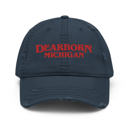 'Dearborn Michigan' Distressed Dad Hat (1980s Drama Parody)