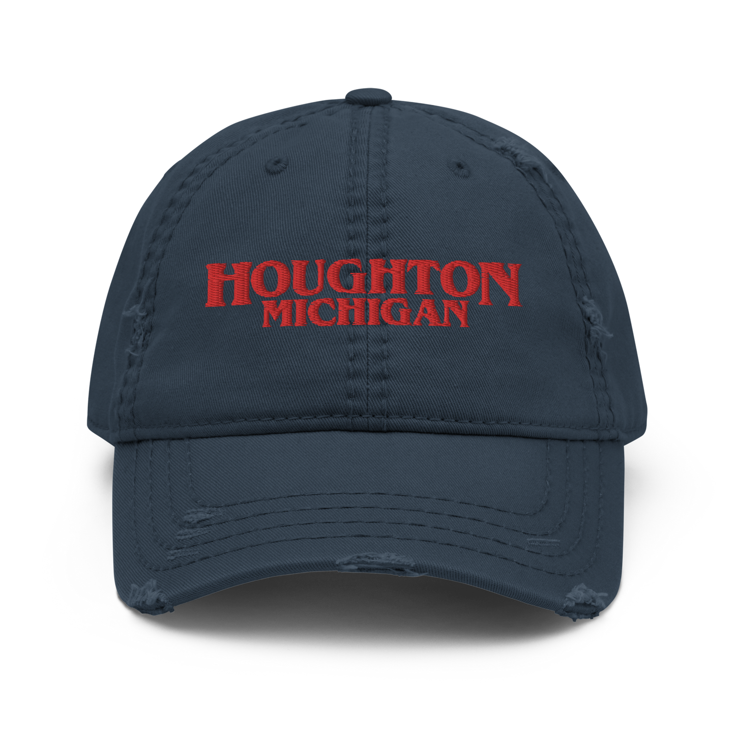 'Houghton Michigan' Distressed Dad Hat (1980s Drama Parody)