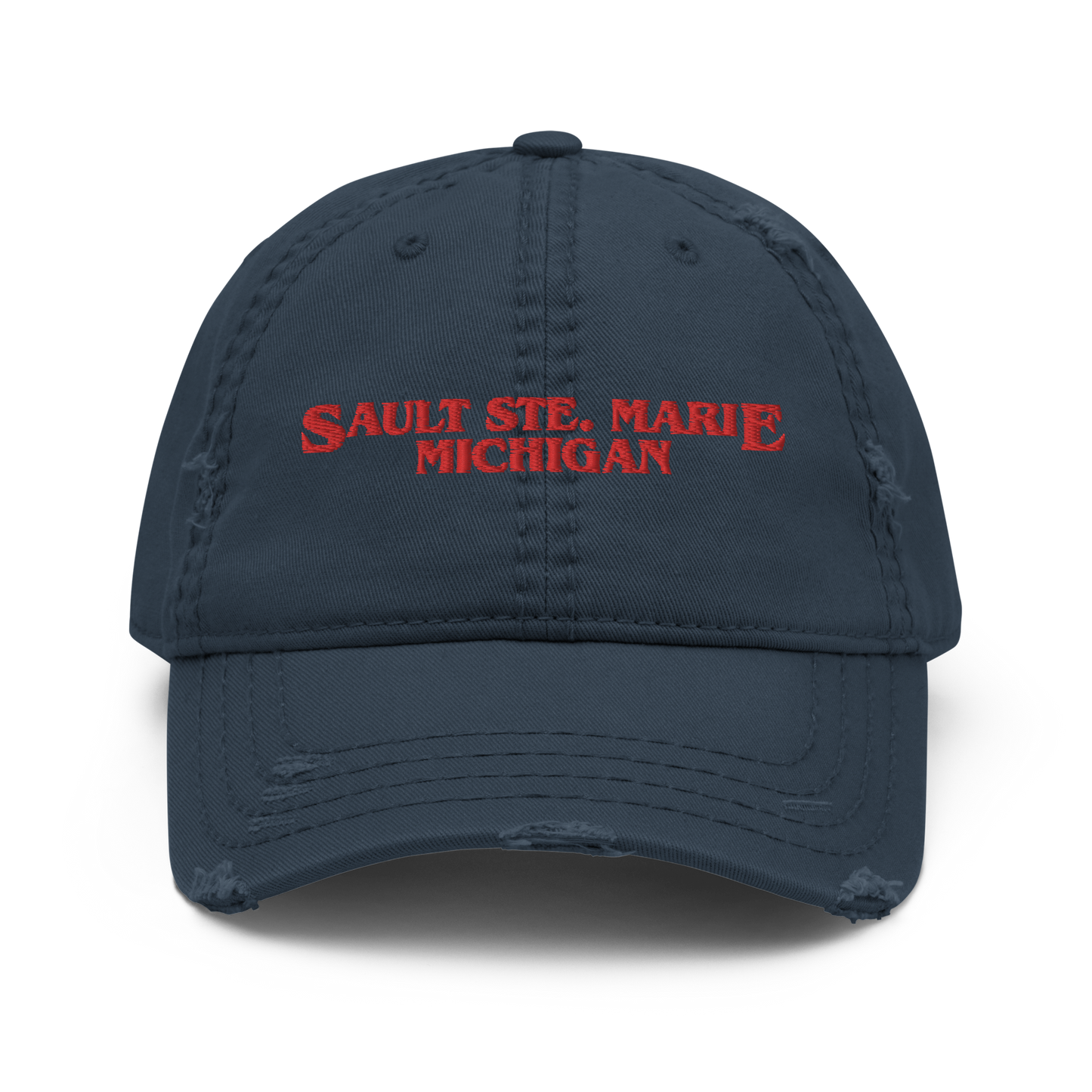 'Sault Ste. Marie' Distressed Dad Hat (1980s Drama Parody)