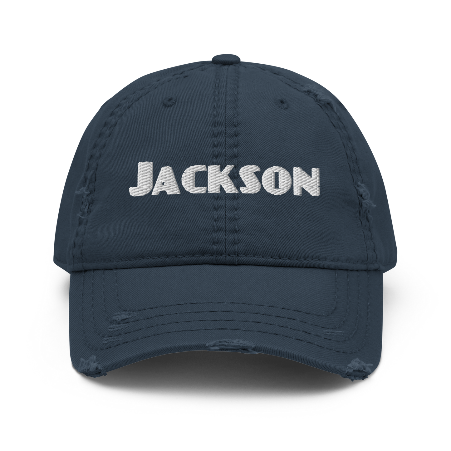 'Jackson' Distressed Dad Hat | White/Black